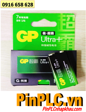 GP Ultra 1604AUP 6LR61, Pin 9v Alkaline GP Ultra 1604AUP 6LR61 MN1604 chính hãng, MẪU MỚI